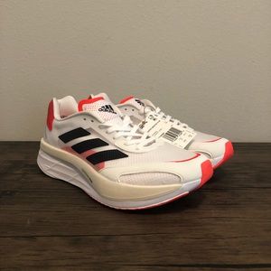 Adidas ADIZERO BOSTON 10 SHOES Cloud White / Core Black / Solar Red Women’s SZ 9